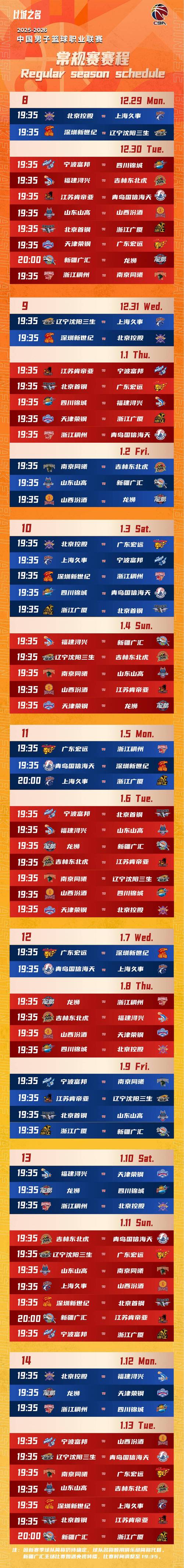 cba公布赛程？cba赛事进程？